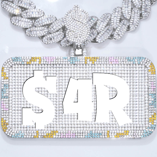 CUSTOM LETTER NECKLACE 3D COLORFUL SQUARE