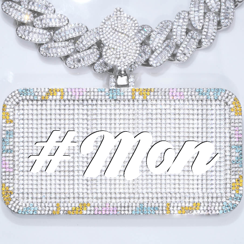 CUSTOM LETTER NECKLACE 3D COLORFUL SQUARE