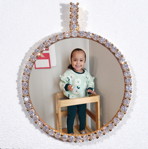 LARGE 3D CIRCLE CUSTOM PICTURE PENDANT