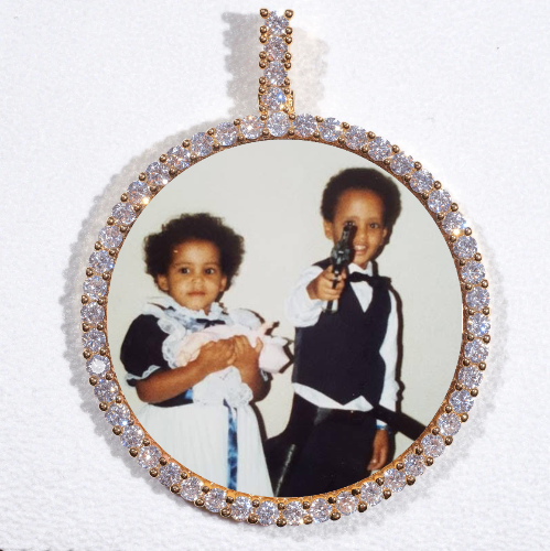 LARGE 3D CIRCLE CUSTOM PICTURE PENDANT