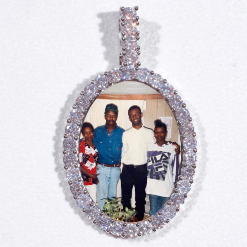 Large 3D Oval Custom Picture Pendant