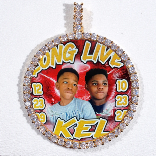 LARGE 3D CIRCLE CUSTOM PICTURE PENDANT