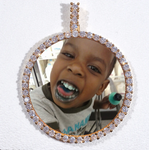 LARGE 3D CIRCLE CUSTOM PICTURE PENDANT