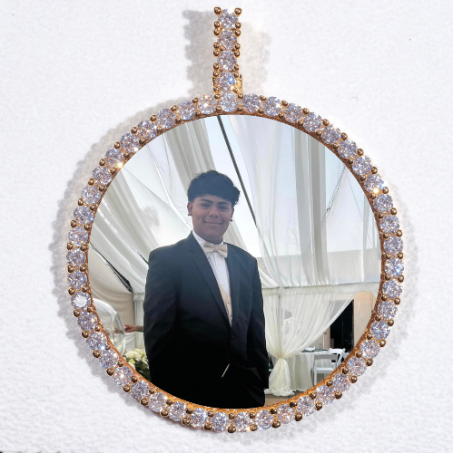 LARGE 3D CIRCLE CUSTOM PICTURE PENDANT