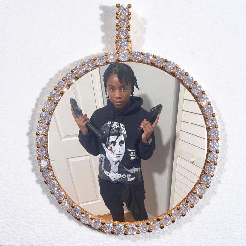 LARGE 3D CIRCLE CUSTOM PICTURE PENDANT