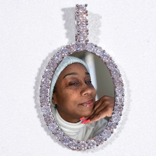 Large 3D Oval Custom Picture Pendant