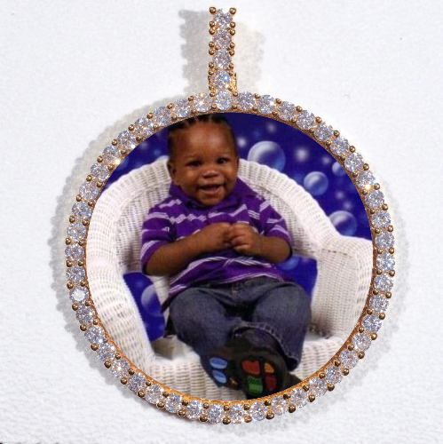 LARGE 3D CIRCLE CUSTOM PICTURE PENDANT