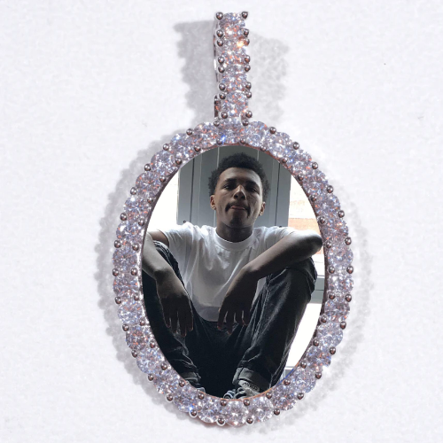 Large 3D Oval Custom Picture Pendant