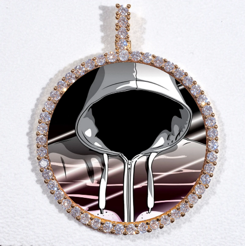 LARGE 3D CIRCLE CUSTOM PICTURE PENDANT