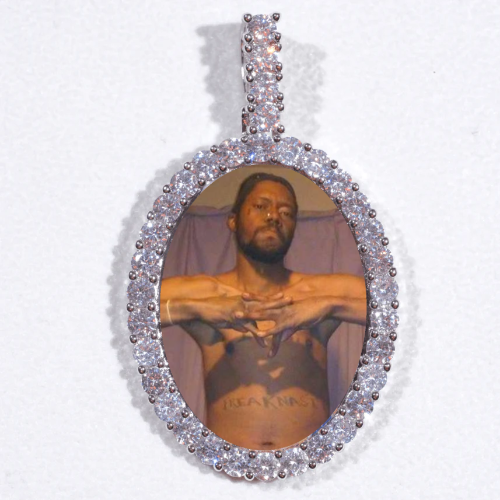 Large 3D Oval Custom Picture Pendant