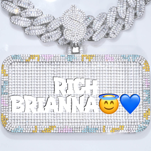 CUSTOM LETTER NECKLACE 3D COLORFUL SQUARE