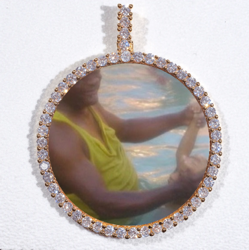 LARGE 3D CIRCLE CUSTOM PICTURE PENDANT