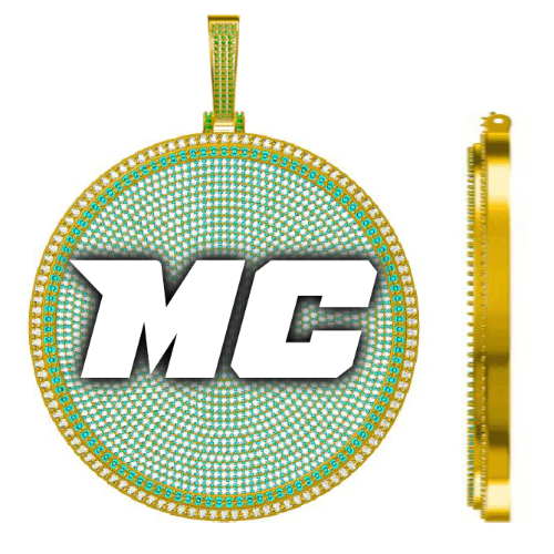 CUSTOM LETTER NECKLACE 3D BIG DISC