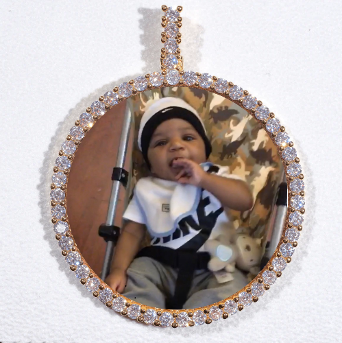 LARGE 3D CIRCLE CUSTOM PICTURE PENDANT