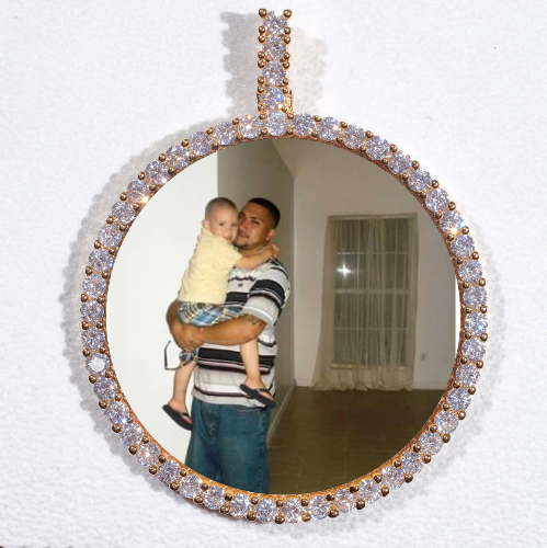 LARGE 3D CIRCLE CUSTOM PICTURE PENDANT