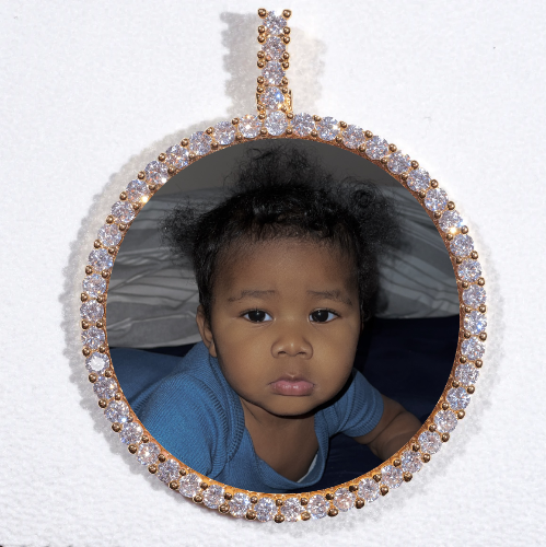 LARGE 3D CIRCLE CUSTOM PICTURE PENDANT
