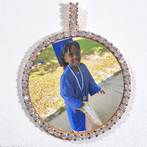 LARGE 3D CIRCLE CUSTOM PICTURE PENDANT