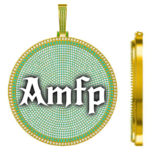CUSTOM LETTER NECKLACE 3D BIG DISC