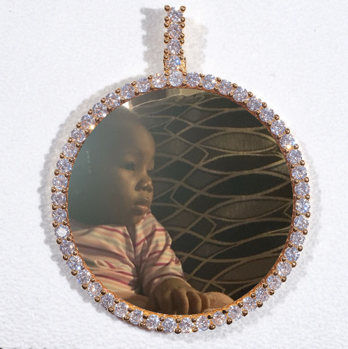 LARGE 3D CIRCLE CUSTOM PICTURE PENDANT