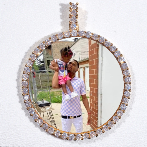 LARGE 3D CIRCLE CUSTOM PICTURE PENDANT
