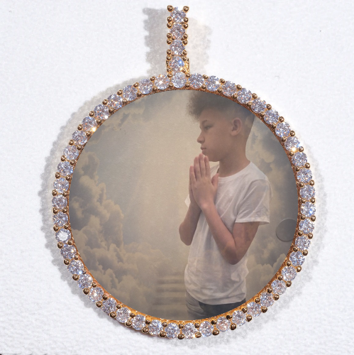 LARGE 3D CIRCLE CUSTOM PICTURE PENDANT