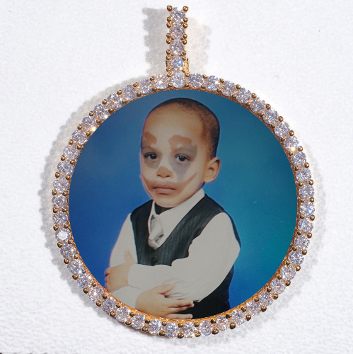 LARGE 3D CIRCLE CUSTOM PICTURE PENDANT