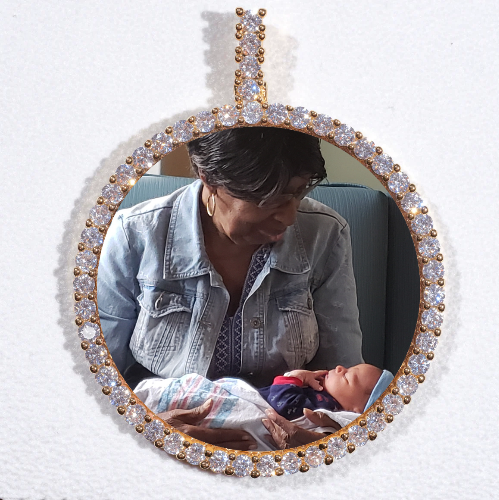 LARGE 3D CIRCLE CUSTOM PICTURE PENDANT
