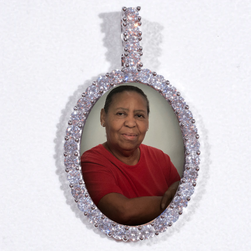 Large 3D Oval Custom Picture Pendant