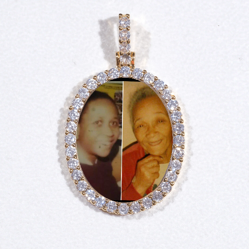 3D Oval Custom Picture Pendant