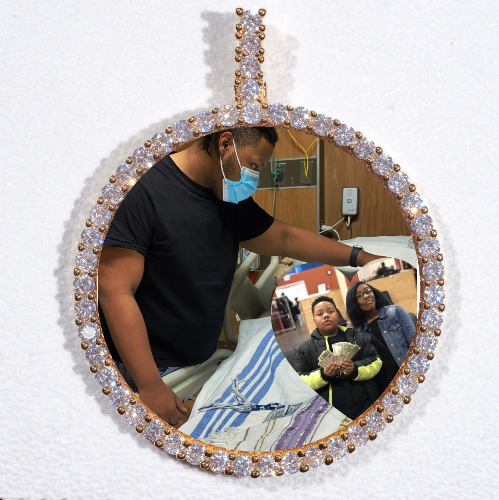 LARGE 3D CIRCLE CUSTOM PICTURE PENDANT