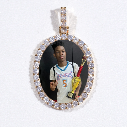 3D Oval Custom Picture Pendant