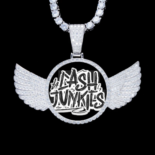 925S & VVS Moissanite 3D Wing Custom Picture Pendant