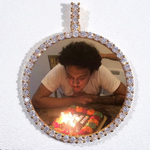 LARGE 3D CIRCLE CUSTOM PICTURE PENDANT