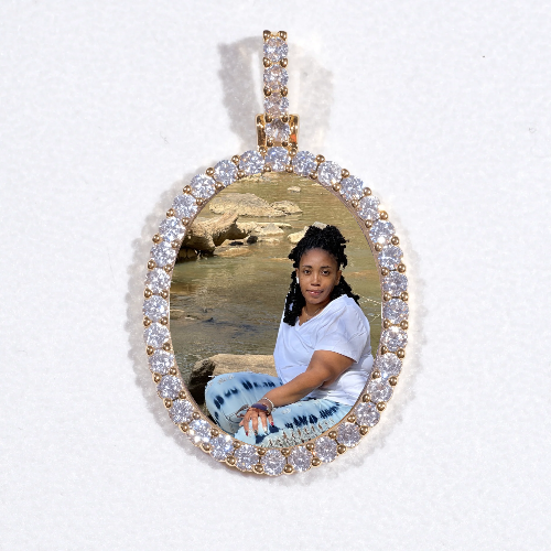 3D Oval Custom Picture Pendant