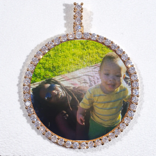 LARGE 3D CIRCLE CUSTOM PICTURE PENDANT
