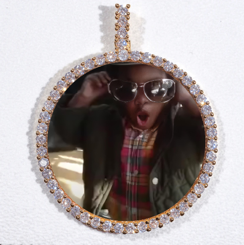 LARGE 3D CIRCLE CUSTOM PICTURE PENDANT
