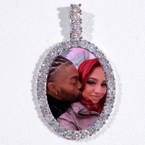 Large 3D Oval Custom Picture Pendant