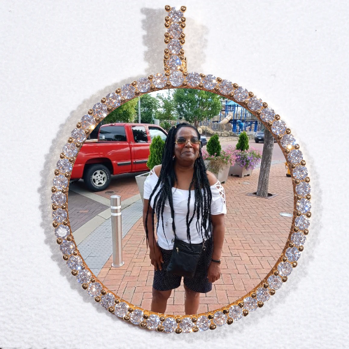 LARGE 3D CIRCLE CUSTOM PICTURE PENDANT