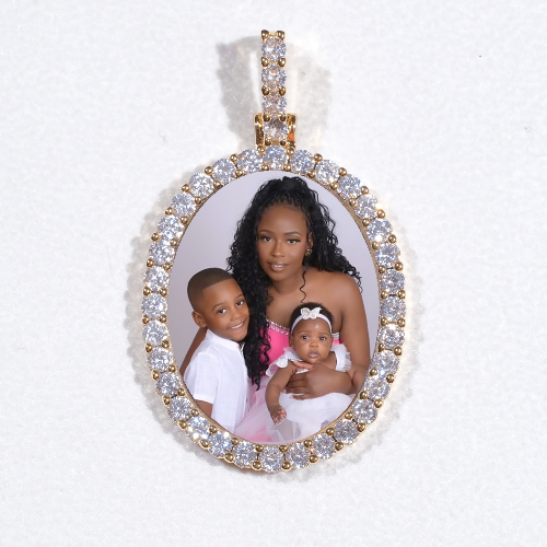 3D Oval Custom Picture Pendant
