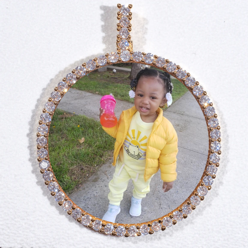 LARGE 3D CIRCLE CUSTOM PICTURE PENDANT