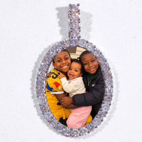 Large 3D Oval Custom Picture Pendant
