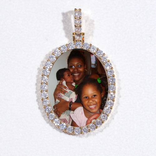 3D Oval Custom Picture Pendant