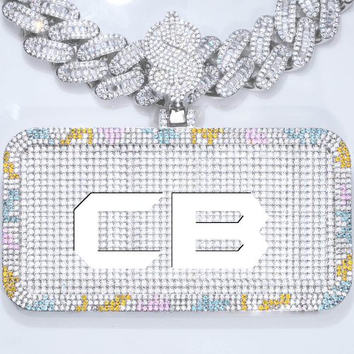 CUSTOM LETTER NECKLACE 3D COLORFUL SQUARE