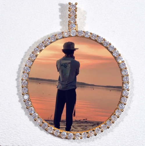LARGE 3D CIRCLE CUSTOM PICTURE PENDANT