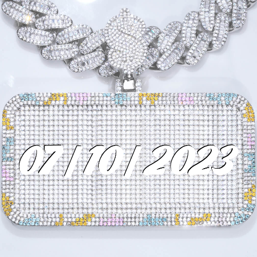CUSTOM LETTER NECKLACE 3D COLORFUL SQUARE