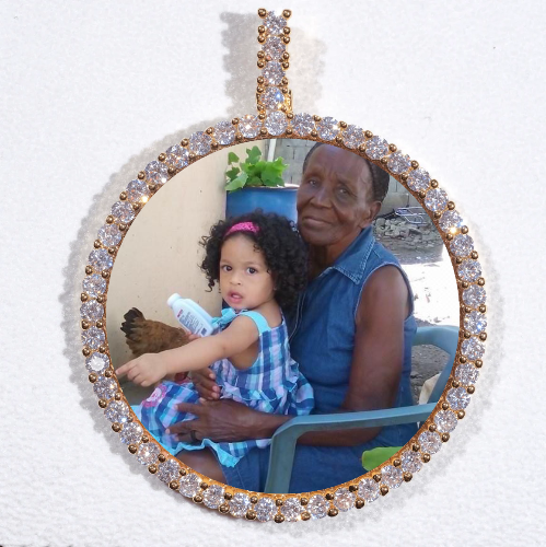 LARGE 3D CIRCLE CUSTOM PICTURE PENDANT