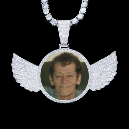 925S & VVS Moissanite 3D Wing Custom Picture Pendant