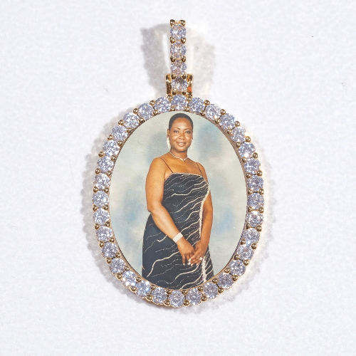 3D Oval Custom Picture Pendant