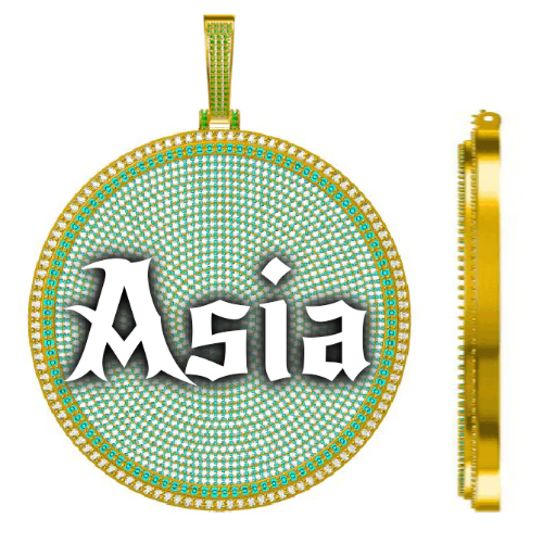 CUSTOM LETTER NECKLACE 3D BIG DISC