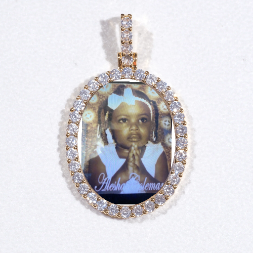 3D Oval Custom Picture Pendant